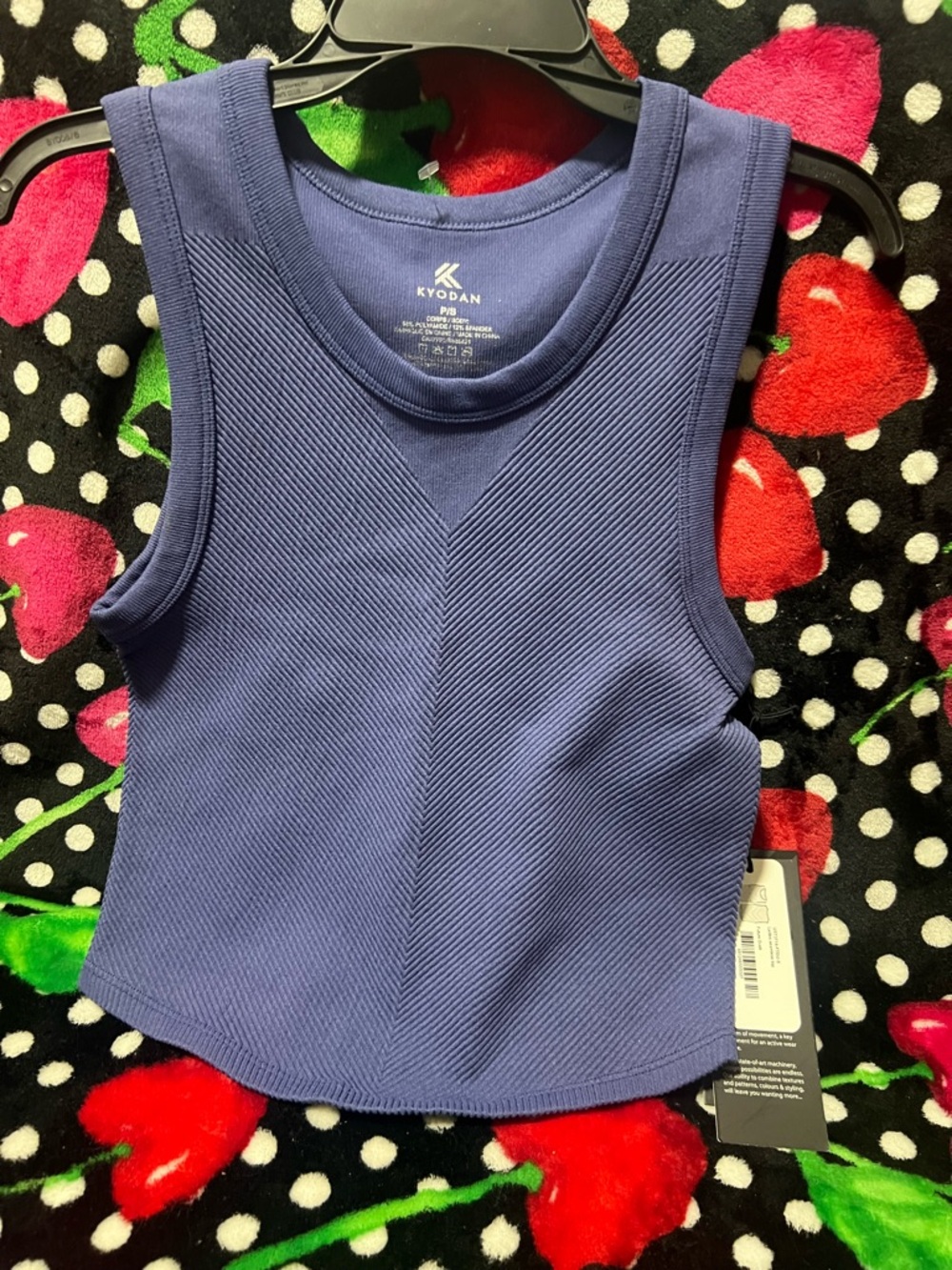 Kypdan Women's Ribbed Tank Top - Blue